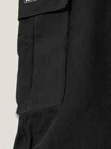 1 pezzo Pantaloni cargo da ragazzo adolescente, casual, sportivi, da esterno, con tasche e decorazione di lettere a strappo, gamba dritta, per primavera e autunno