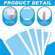 假发胶带，适用于蕾丝假发的隐形防水双面胶带，假发前蕾丝假发胶带，假发胶带条，假发蕾丝胶带，用于固定假发，蓝色 - 無色 - 查看 3