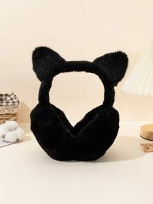 1pc Unisex Teens Plush Cat Ear Earmuffs, 3D Cute Design, Warm & Foldable, Suitable For Autumn/Winter Daily Wear, Outdoor Activities, Skiing, Hiking, Cosplay, Parties, Christmas, Thanksgiving - Short Cat Ear Earmuffs - View 9