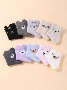 10 双宝宝可爱卡通图案袜子男女通用四季舒适幼儿袜子 - 彩色 - 查看 3