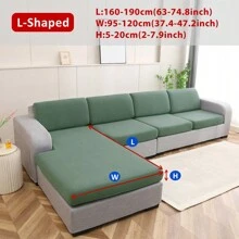 1pc Solid Color High Stretch Removable, Machine Washable Splash-Proof Sofa Cushion Cover, Suitable For Living Room Polyester Sofa Cushion Cover/Backrest Cover - Green - View 15