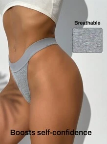 1 Pack Seamless High-Cut Thong Panties - Ultra-Soft, Two-Way Stretch Fabric For All-Day Comfort, Friction-Free Fit, And Invisible Under Any Outfit