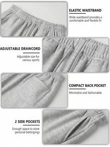 Blueplus One Pair Of Men's Four-Season Outdoor Sports Pants, Cropped Pants, Tightened Trouser Legs, Comfortable And Breathable Fabric, Suitable For Daily Sports And Fitness, Men's Travel Casual Pants - Màu Xám nhạt - Xem 6