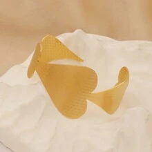 1 件女士时尚镂空心形和蝴蝶线宽手镯，珠宝礼物 - 金色 - 查看 5