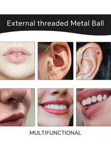 100 件 316L 不锈钢穿刺替换球身体首饰穿刺杠铃配件 14G 16G 18G 20G 3 毫米 4 毫米 5 毫米 6 毫米 8 毫米球 适合女性男性 - 銀色 - 查看 6