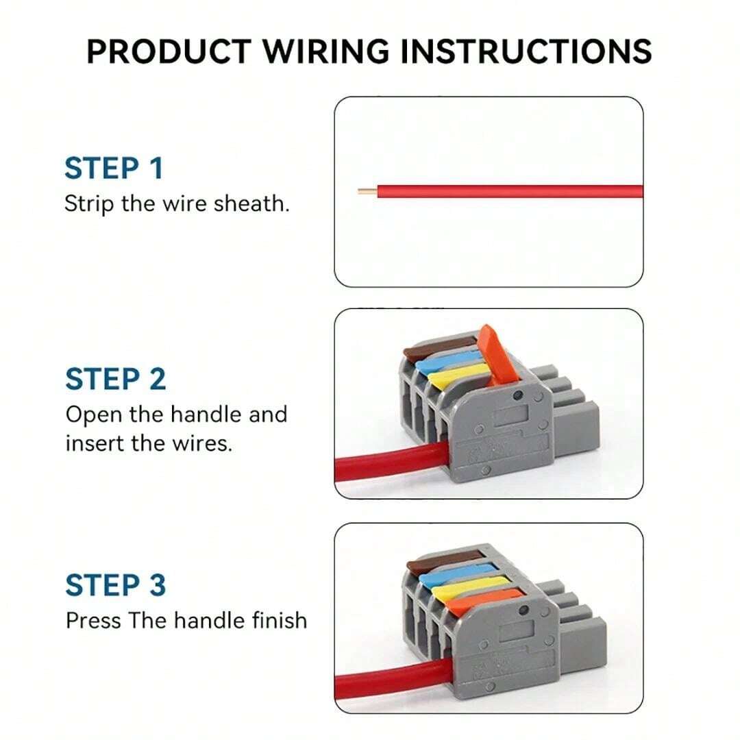 10 Pcs Wire Connector Universal Compact Splitter Lamp Wiring Cable