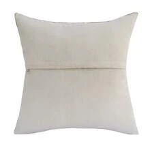 20" X 20" Brown And Ivory Geometric Faux Leather Zippered Pillow