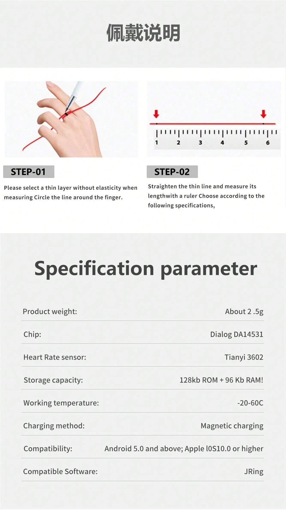 Bague Connectée Intelligente Homme Femme - Smart Ring ECG, Sommeil, Pression Artérielle, Fréquence Cardiaque, Pas | 5ATM+IP68 Résistante à L'Eau