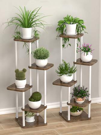 Plant Stand 5 Tier Indoor Metal Flower Shelf For Multiple Plants Corner Tall Flower Holders For Patio Garden Living Room Balcony Bedroom, Multi-Layer Vintage Design Plant Shelf Outdoor Decor