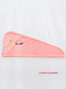 1 Cappello assorbente a triangolo in velluto corallo con ricamo cartoni animati, per donne, strumento per asciugare e acconciare i capelli - Multicolore - Visualizzare 9