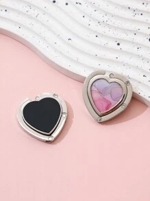 1pc Heart-Shaped Women Bag Hanger, Multi-Color Marble Keychains Made Of Alloy Material, Home And Travel Organizer - Multicolor - View 6