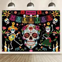 One Piece, Trang trí Ngày của người chết, Biểu ngữ nền Ngày của người chết bằng vải khổ lớn - Trang trí tiệc, Nền chụp ảnh, Biểu ngữ nền đầu lâu, Giáng sinh - Nhiều màu - Xem 1