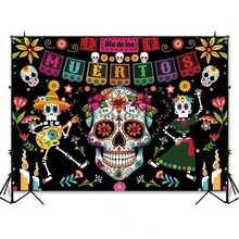 One Piece, Trang trí Ngày của người chết, Biểu ngữ nền Ngày của người chết bằng vải khổ lớn - Trang trí tiệc, Nền chụp ảnh, Biểu ngữ nền đầu lâu, Giáng sinh - Nhiều màu - Xem 3