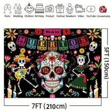 One Piece, Trang trí Ngày của người chết, Biểu ngữ nền Ngày của người chết bằng vải khổ lớn - Trang trí tiệc, Nền chụp ảnh, Biểu ngữ nền đầu lâu, Giáng sinh - Nhiều màu - Xem 7