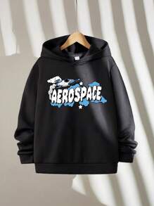 Outfit für Tween Jungen, bestehend aus 2 Stücke: Cartoon Auto Muster Sweatshirt + weite Jogginghose, Schlafanzug, Hoodie und baggy Jogginghose mit Taschen, Herbstmode