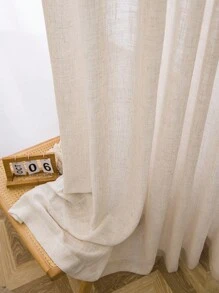 1pc Modern Minimalist Style Japanese Linen Sheer Curtain, Thickened Translucent Privacy Protecting Sun Shade For Balcony, Living Room, Bedroom, Lightweight