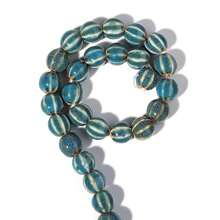 20 PIEZAS Abalorios cerámicos con forma de calabaza a rayas, abalorios esmaltados florales multicolores para hacer joyas, abalorios sueltos espaciadores DIY Accesorios