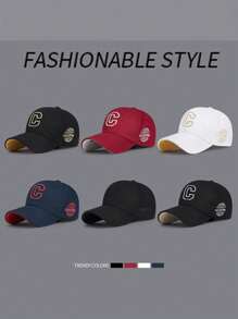 Șapcă de baseball mare, cu boruri lungi, elastice, reglabile, brodate cu literă C, unisex, respirabilă, la modă, protecție solară, potrivită pentru toate anotimpurile - Multicolor - Vizualizare 3