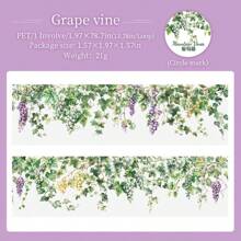 have a good day 1 rouleau de 200 cm (78,74 pouces) d'autocollants en rouleau sur le thème des fleurs et de la vigne. Décoration de découpe, journalisation personnalisée, décoration esthétique, matériel de scrapbooking, album photo DIY, collage, cartes, fournitures de bureau et scolaires