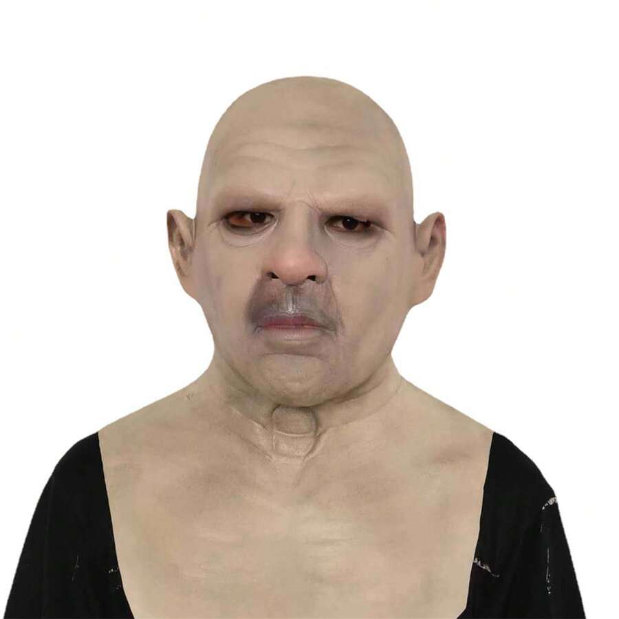 Halloween Grandpa Wig Old Man Mask - Multicolor - View 1