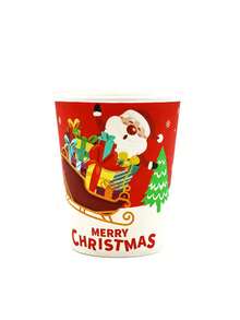 10 chiếc, Bộ đồ ăn dùng một lần cho tiệc Giáng sinh, Đĩa giấy, Cốc giấy 9 Oz - 5 Thiết kế ngày lễ, Cốc giấy chịu lực cho lễ kỷ niệm ngày lễ, Đồ trang trí bữa tối ngày lễ - Nhiều màu - Xem 18