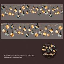 YANJI 1 Roll 78.74inch(200cm) Lighting Theme Laser Stickers On Roll Decor Sketchbook Notebooks Art Gift Packaging Personalized Hand Account Collage Material PET Tape School Stationery Supplies Back To School