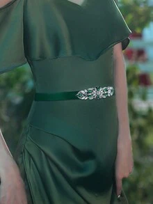 1 件伴娘礼服腰带，手工玻璃水晶装饰腰带，婚纱配饰，莫兰迪色 - A - 查看 4