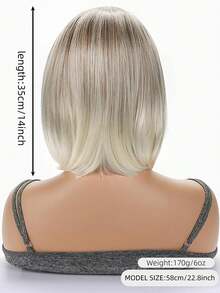 14 英寸浅金色深根和中短直发美丽日间女士假发化纤假发。角色扮演白色彩色合成假发高温发女士中长直发假发节日日常时尚风格合成假发万圣节圣诞节角色扮演假发。 - 漸層棕色 - 查看 2