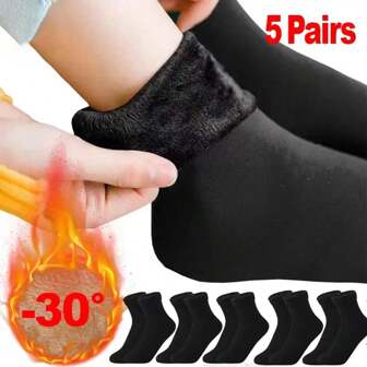 5/3/1 par Nuevos calcetines cortos de mujer para invierno, gruesos y cálidos, de lana acrílica, calcetines tejidos térmicos de nailon para botas de nieve, para el hogar y el piso