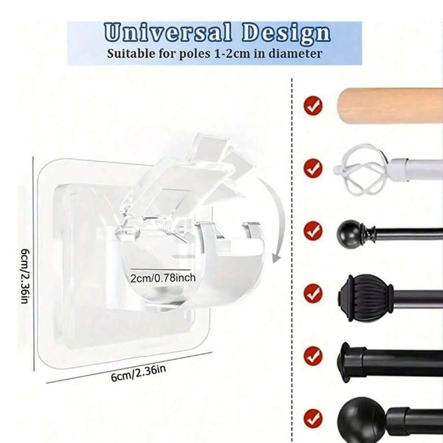 1/2/4/6pcs Window Curtain Rod Brackets, Curtain Rod Holders, Self