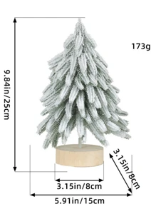 1 件原木底座圣诞树圣诞装饰品植绒圣诞树雪松装饰树餐厅桌面节日气氛场景布置家居装饰摆件最佳礼物 - 彩色 - 查看 13