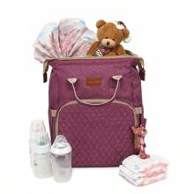 Diaper Backpack For Moms - Ultra-Stylish Waterproof Baby Bag With Insulated Bottle Pockets, Changing Pad & Pacifier Case | Large Travel Essentials, Perfect Mother's Day Gift & Baby Shower Registry, Purple - 紫色 - 查看 6