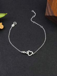 S925 Sterling Silver Eternal Heart Bracelet, Delicate Niche Luxury Gift For Girlfriend, Wife, Friend Birthday - Silver - View 1