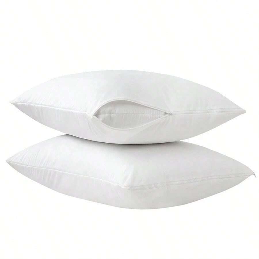 Kit 2 Pillowcase Waterproof Pillow Cover 50x70 CM With Zipper - White - View 1