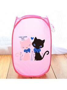 1pc Cartoon Animal Pattern Foldable Laundry Basket, Dirty Clothes Storage Boxlaundry Hamper,Washing Basketbathroom Organizer,Basket,Storage Basket,Foldable Laundry Basket
