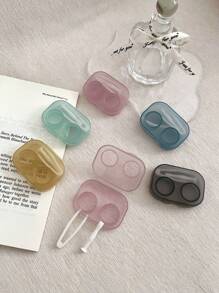 XIANG YU 1/3/5件复古别致糖果色迷你隐形眼镜盒彩色隐形眼镜盒套装带镜子小巧便携浸泡收纳套装眼部隐形眼镜彩色隐形眼镜万圣节