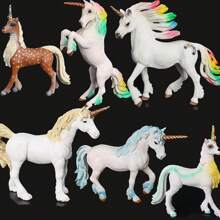 6 件/1 件全新神话飞马独角兽动物模型玩具，彩虹马奇幻生物雕像 PVC 雕像，女孩礼物，儿童益智认知玩具，书桌装饰 - 彩色 - 查看 8