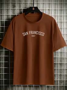 San Francisco Cotton Printed T-Shirt For Men Unisex Promotion Shirt - Rỉ Nâu - Xem 1