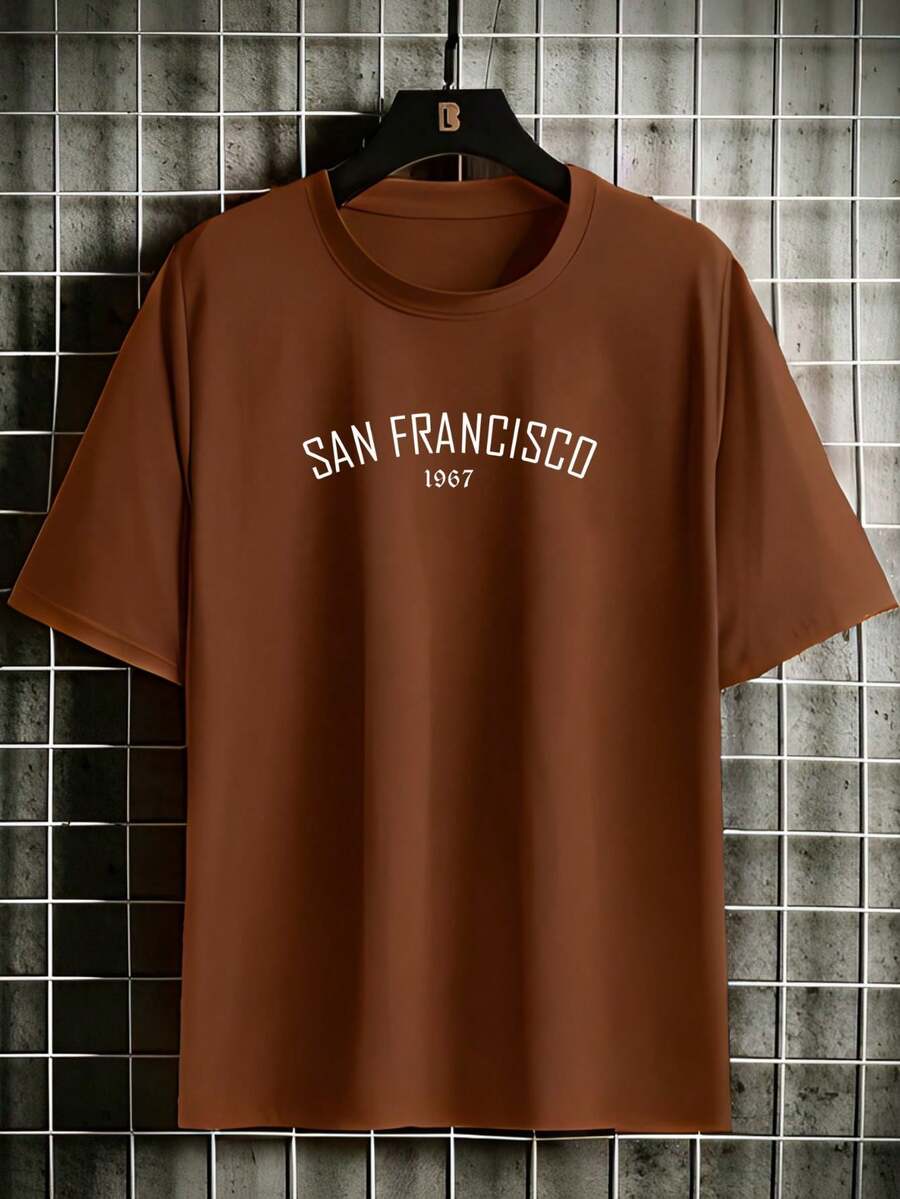 San Francisco Cotton Printed T-Shirt For Men Unisex Promotion Shirt - Rỉ Nâu - Xem 1