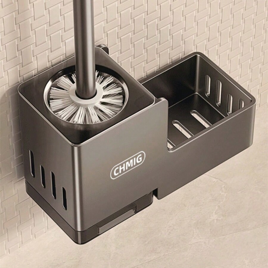 Toilet Brush Storage Set, Wall Mounted Storage Style, With Drainage