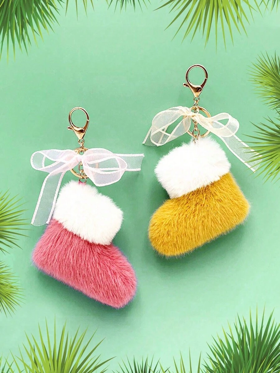 1 móc khóa xe hơi Giáng sinh, móc khóa giày bốt Giáng sinh, móc khóa vải nhung, móc khóa xe hơi, móc chìa khóa, phụ kiện móc chìa khóa, móc khóa dễ thương có vòng kim loại và vòng treo dễ treo, có thể treo trên chìa khóa xe hơi, túi xách, ba lô, móc, quà tặng Giáng sinh, sinh nhật, kỷ niệm hoàn hảo - Nhiều màu - Xem 1
