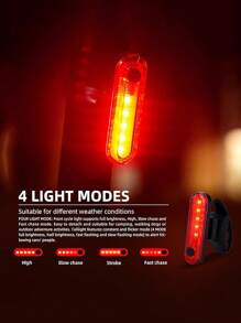 Bicycle Front Light USB Rechargeable, 6 Modes Bicycle Headlight And 4 Modes Tail Light Set, High Lumen Super Bright Bicycle Light, Waterproof Bicycle Front And Rear Lights, Suitable For Road, Mountain, And Night Riding.