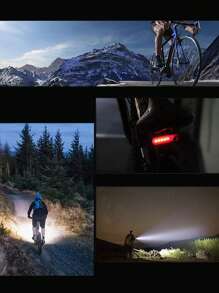 Bicycle Front Light USB Rechargeable, 6 Modes Bicycle Headlight And 4 Modes Tail Light Set, High Lumen Super Bright Bicycle Light, Waterproof Bicycle Front And Rear Lights, Suitable For Road, Mountain, And Night Riding.