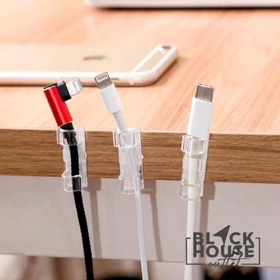 Kit 20 SelfAdhesive Wire Management Fixing Plastic Organizer For Wires