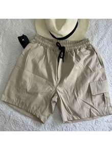 Men's Bermuda Cargo Shorts With Twill Pocket - 米色 - 查看 1