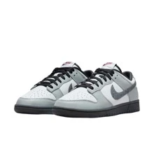 Dunk Low "Glitter Swoosh" Fashion Versatile Anti-Slip Durable Low-Top Sneakers, Unisex Grey-White HQ3462-191 - White Gray - View 4