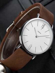 1 pieza Reloj exterior para hombres con correa, Analógico de cuarzo, reloj deportivo, reloj de pulsera para hombres de negocios con decoración