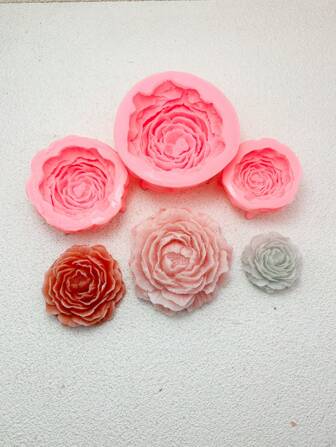 1 件手工牡丹花香皂 DIY 蜡烛树脂滴胶硅胶模具