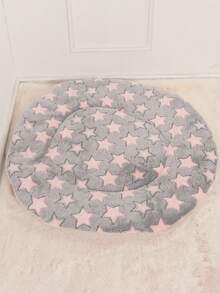 涤纶三角纹舒适毛绒可水洗宠物猫狗圆形窝垫适合中小型犬猫秋冬季居家使用（适合体重10kg以下的猫狗） - 深灰色 - 查看 7