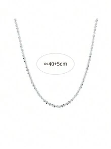 1pc S925 Sterling Silver Starry Sky Shiny Scales Necklace For Women, New Design, Simple & Unique, High-End, Versatile, Delicate Choker Necklace, Fashionable Gift